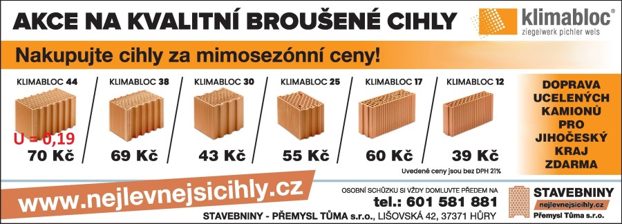 SLEVA NA BROUŠENÉ CIHLY